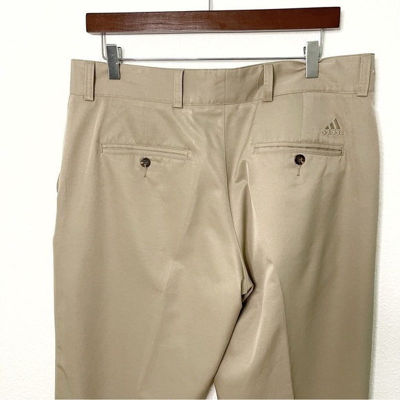 Adidas ClimaLite Men Khaki Flat Front Chino Casual Golf pants size 34x32 - Picture 5 of 8